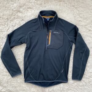 Eddie Bauer Men's Gray 1/2 Zip High Route Grid FreeHeat Fleece, size S